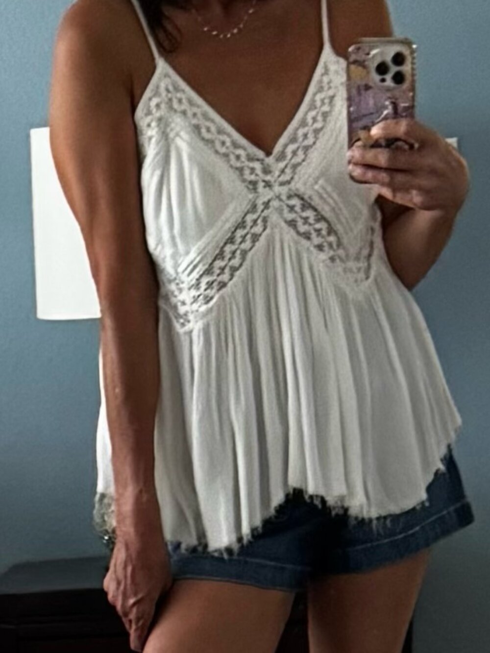 Cami Boho Flowy Cami Top | Intricate Detail | Adjustable Straps